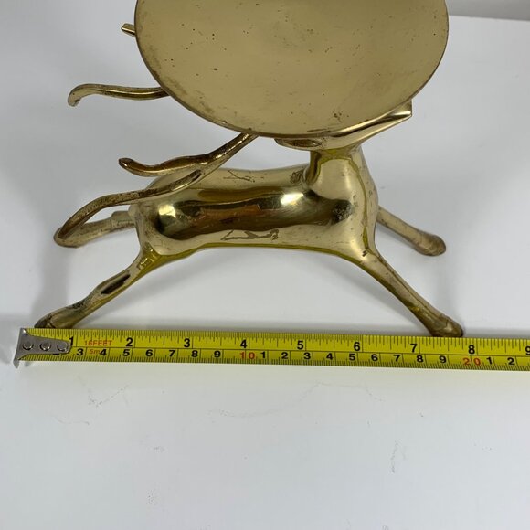 Vintage Brass Reindeer Elk Deer Candle Holders Set Of 2 Elegant Holiday Decor - Picture 9 of 12